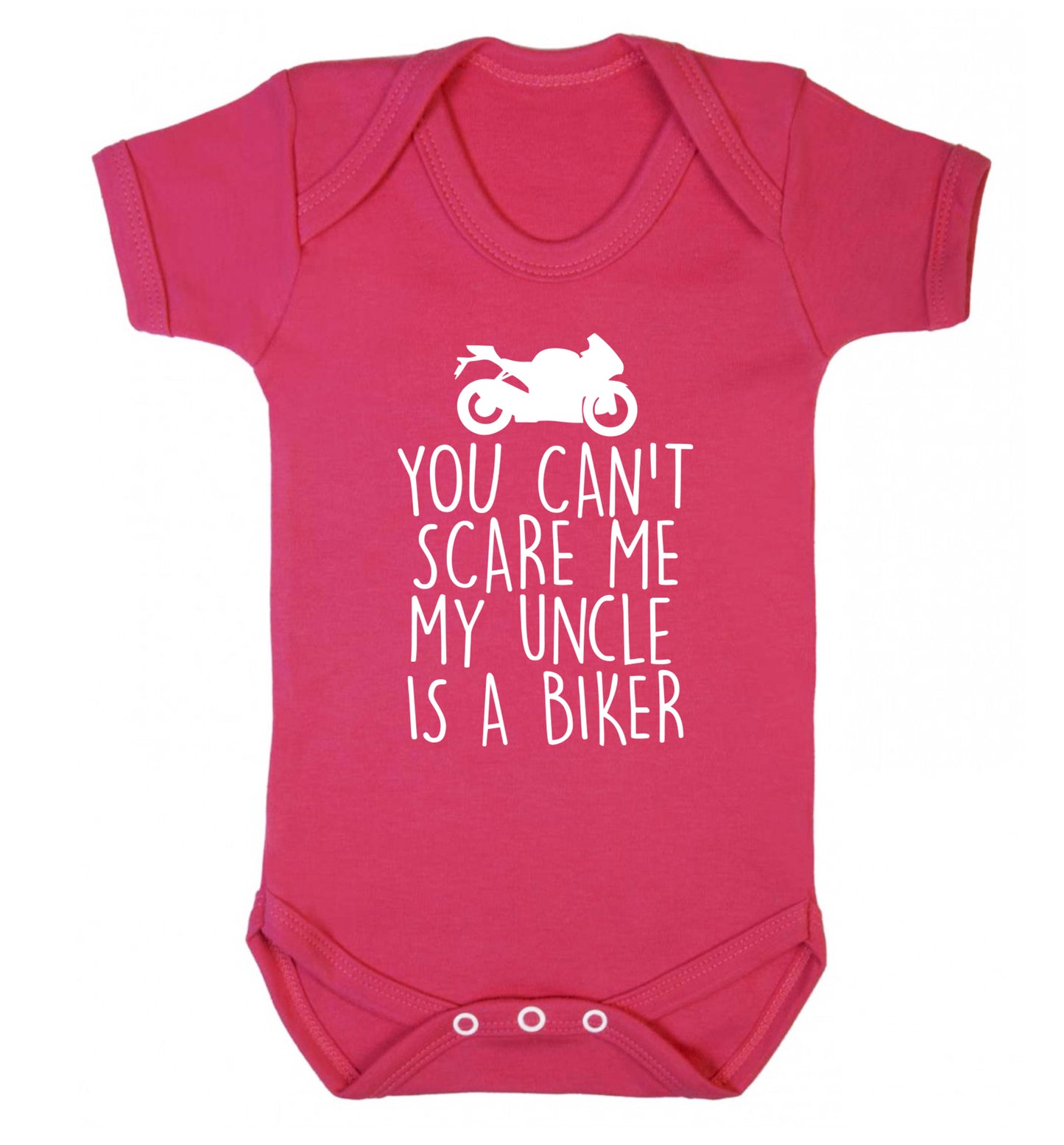 You can't scare me my uncle is a biker Baby Vest dark pink 18-24 months