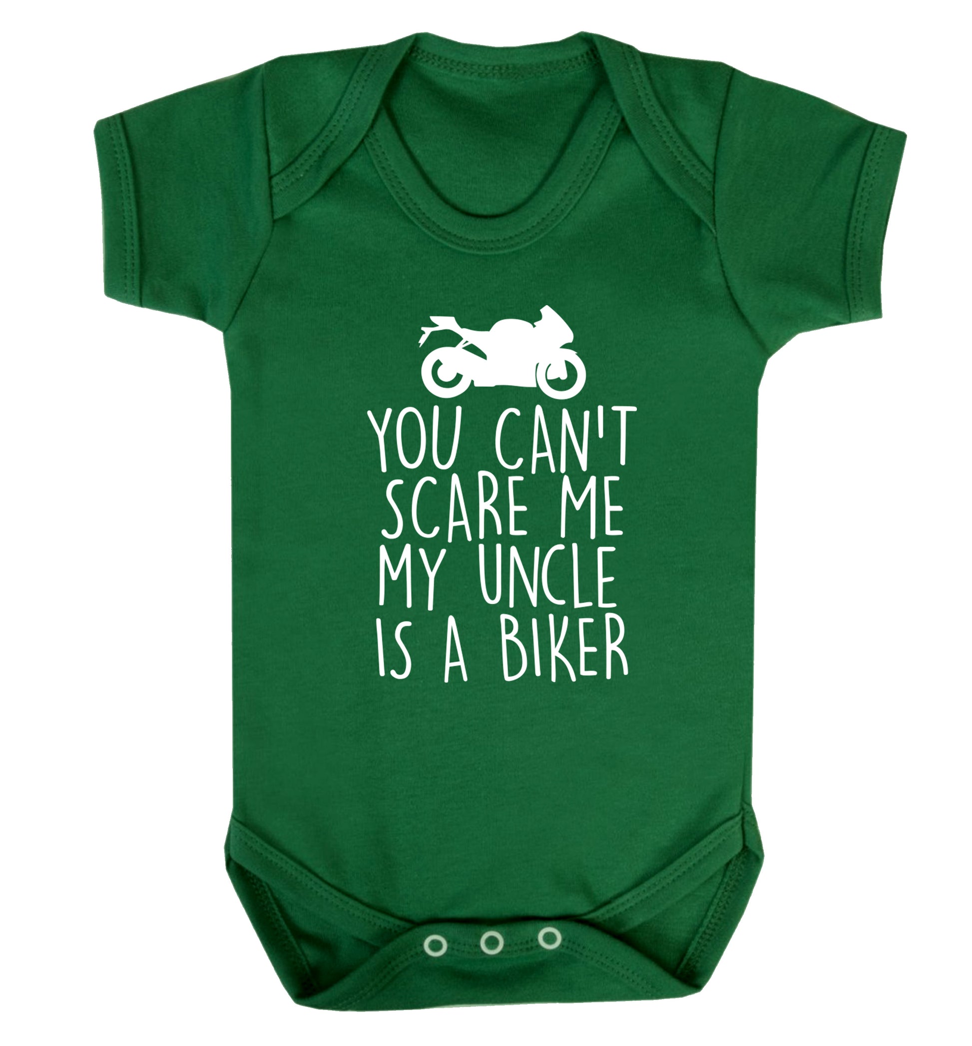You can't scare me my uncle is a biker Baby Vest green 18-24 months