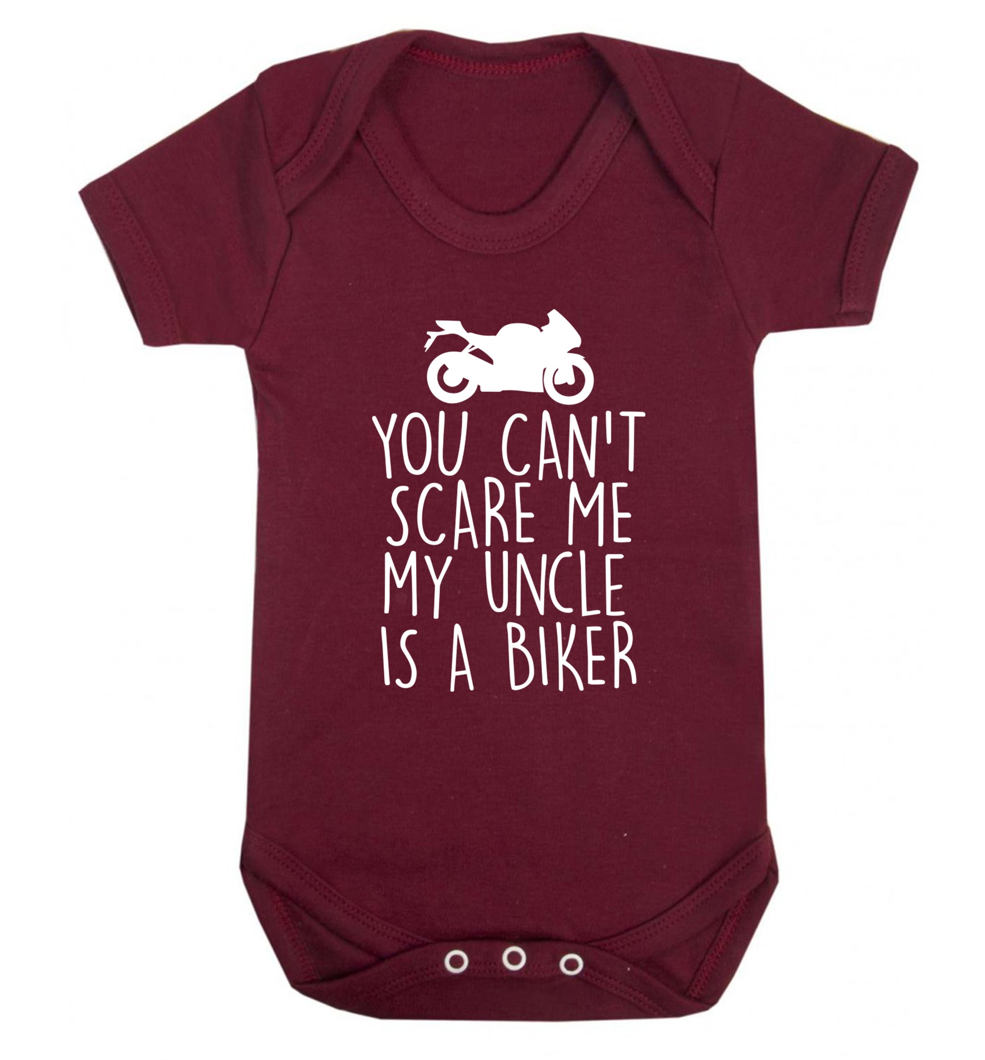 You can't scare me my uncle is a biker Baby Vest maroon 18-24 months