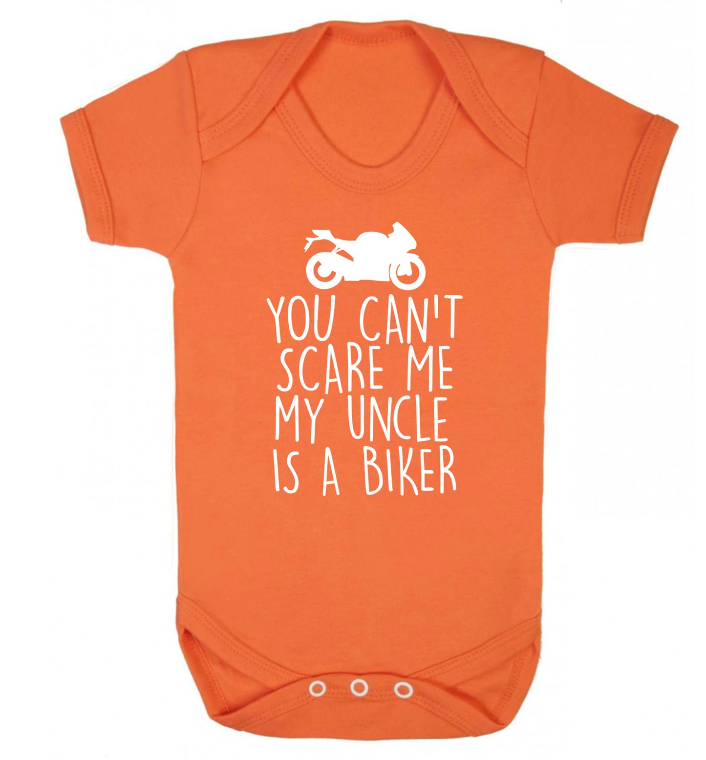 You can't scare me my uncle is a biker Baby Vest orange 18-24 months