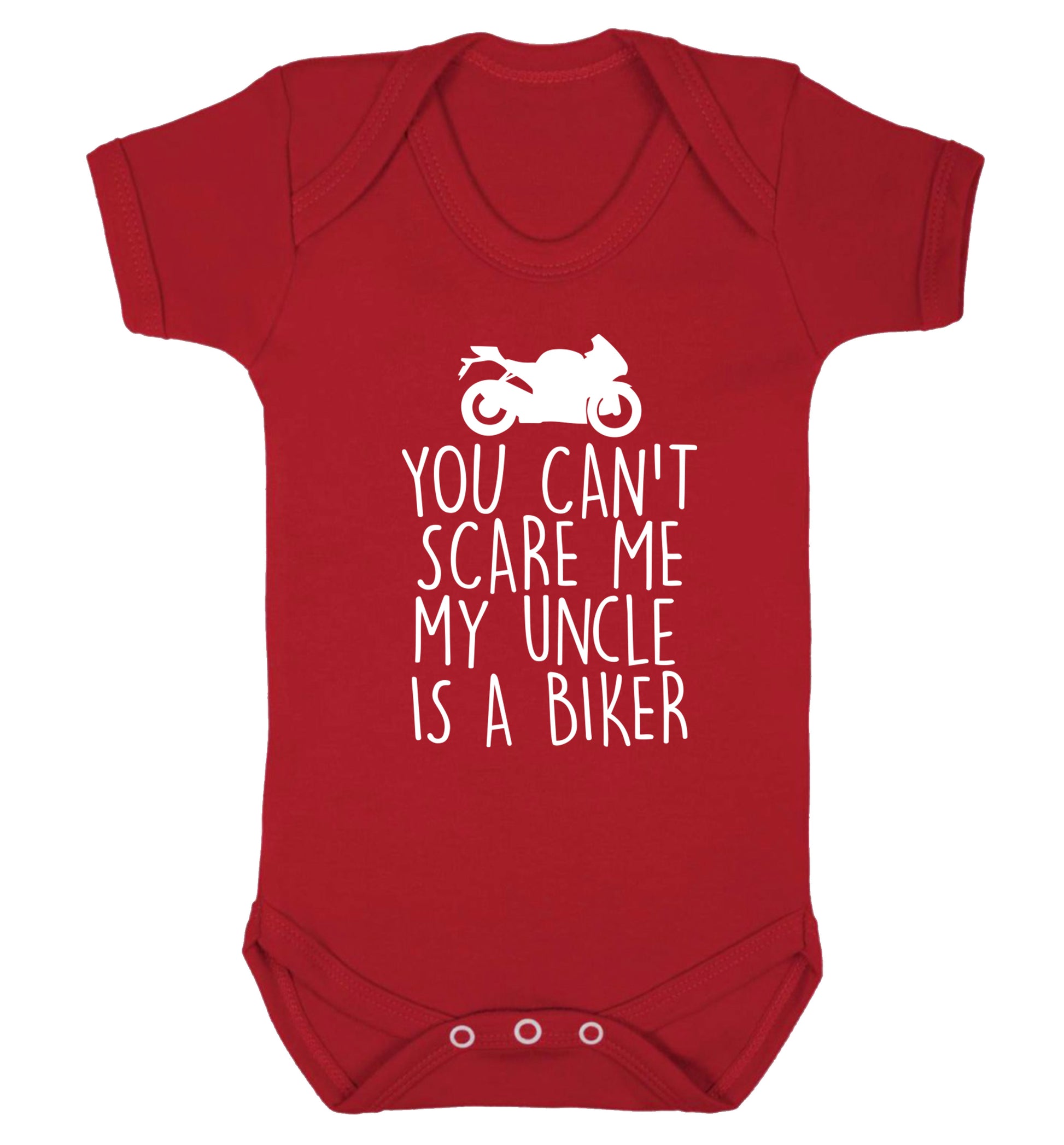 You can't scare me my uncle is a biker Baby Vest red 18-24 months