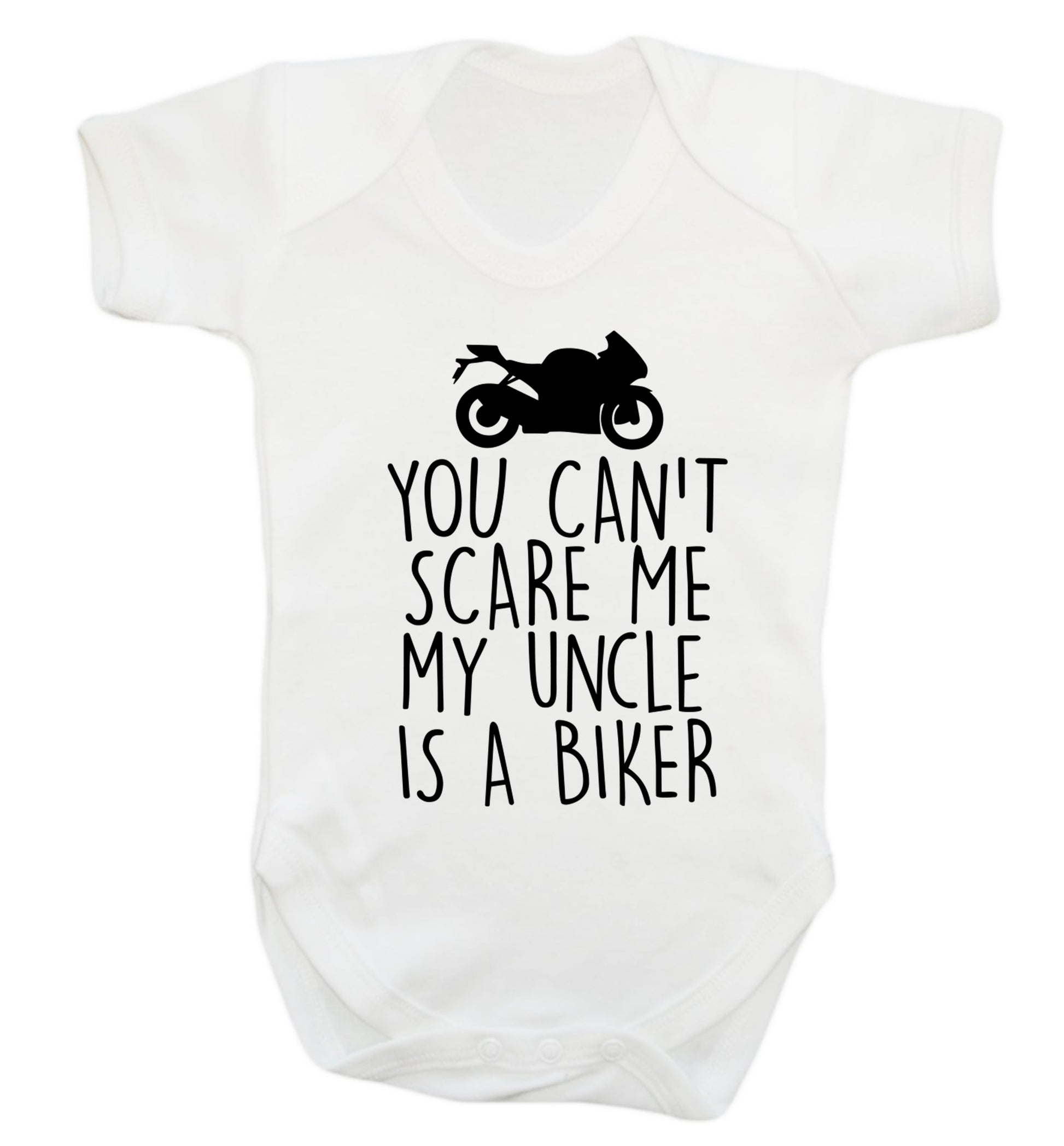 You can't scare me my uncle is a biker Baby Vest white 18-24 months