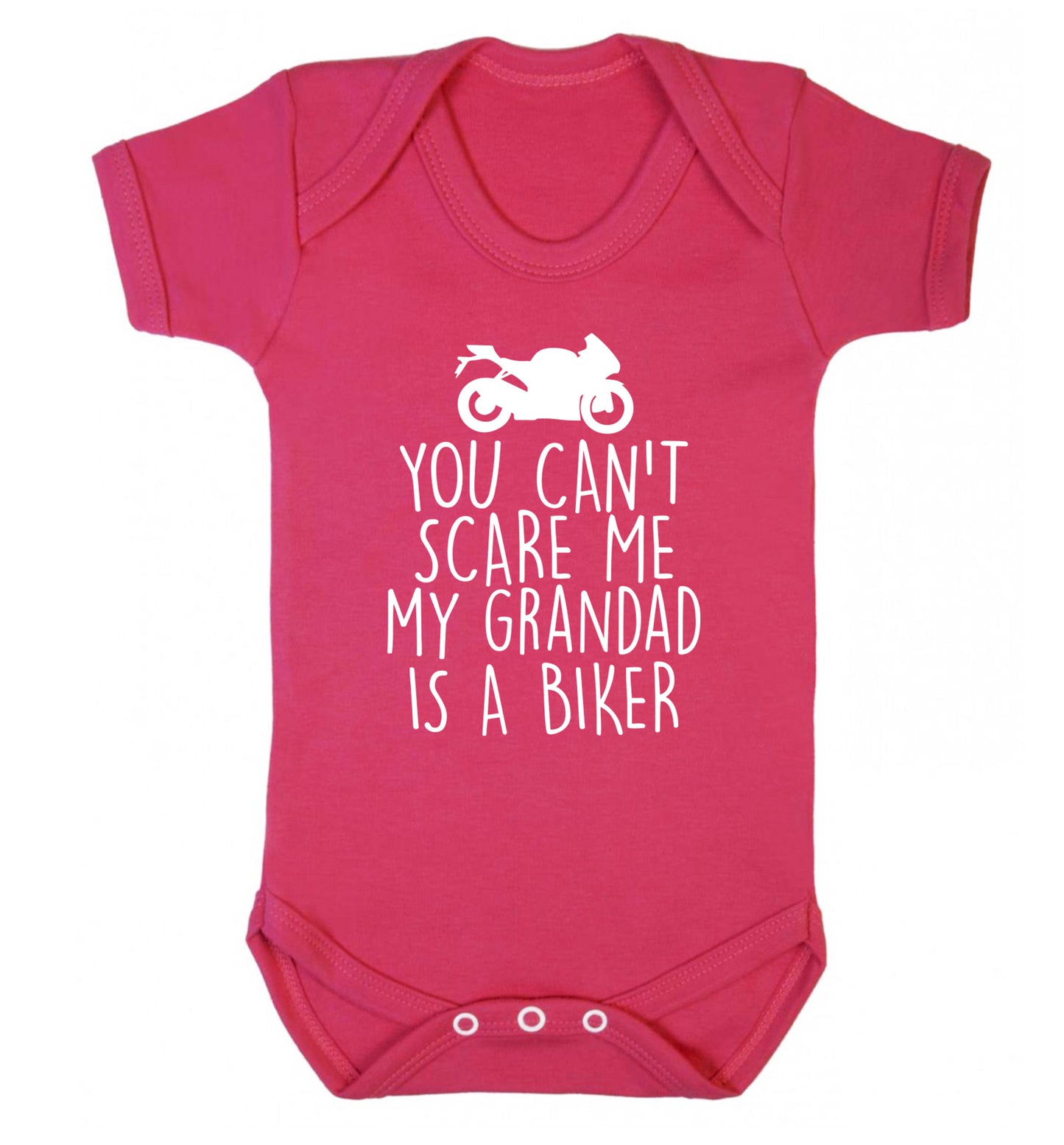 You can't scare me my grandad is a biker Baby Vest dark pink 18-24 months