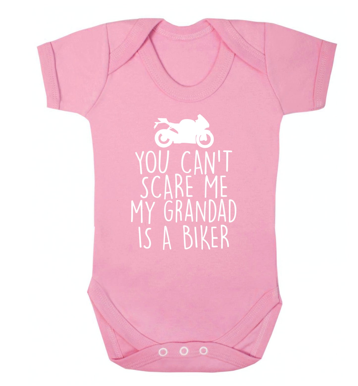 You can't scare me my grandad is a biker Baby Vest pale pink 18-24 months