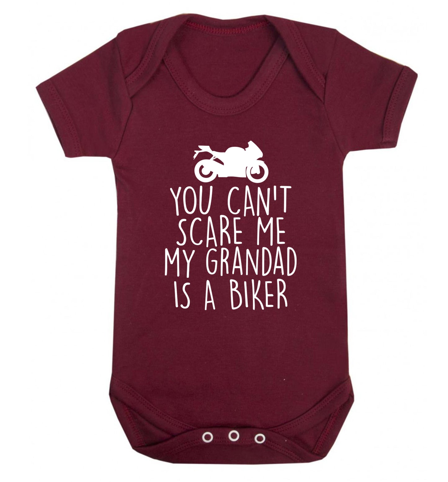 You can't scare me my grandad is a biker Baby Vest maroon 18-24 months