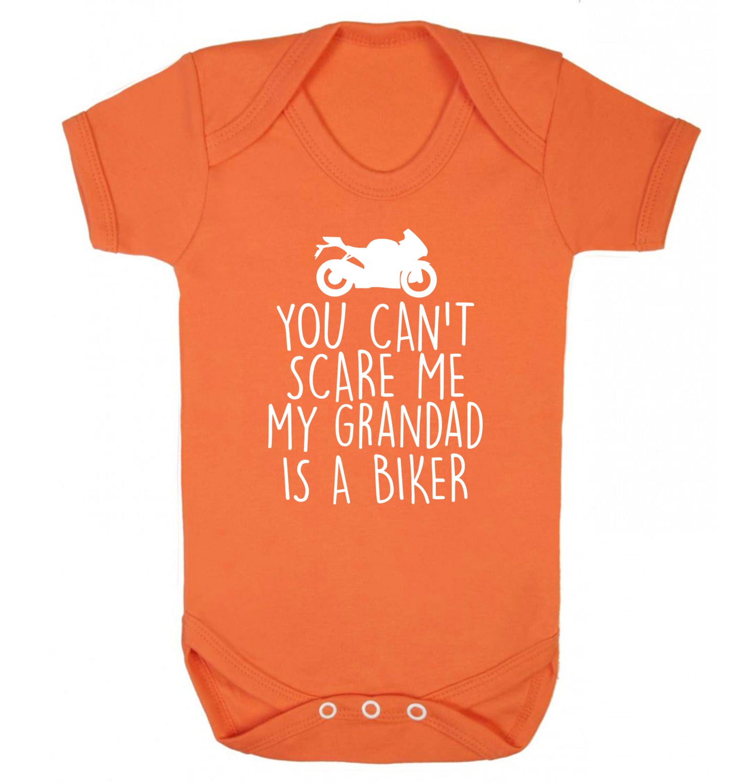 You can't scare me my grandad is a biker Baby Vest orange 18-24 months