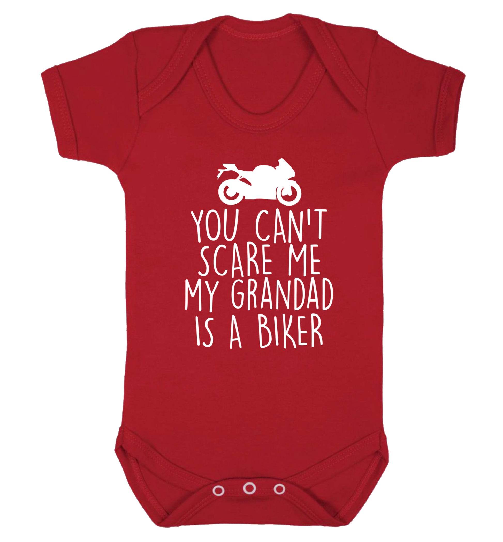 You can't scare me my grandad is a biker Baby Vest red 18-24 months