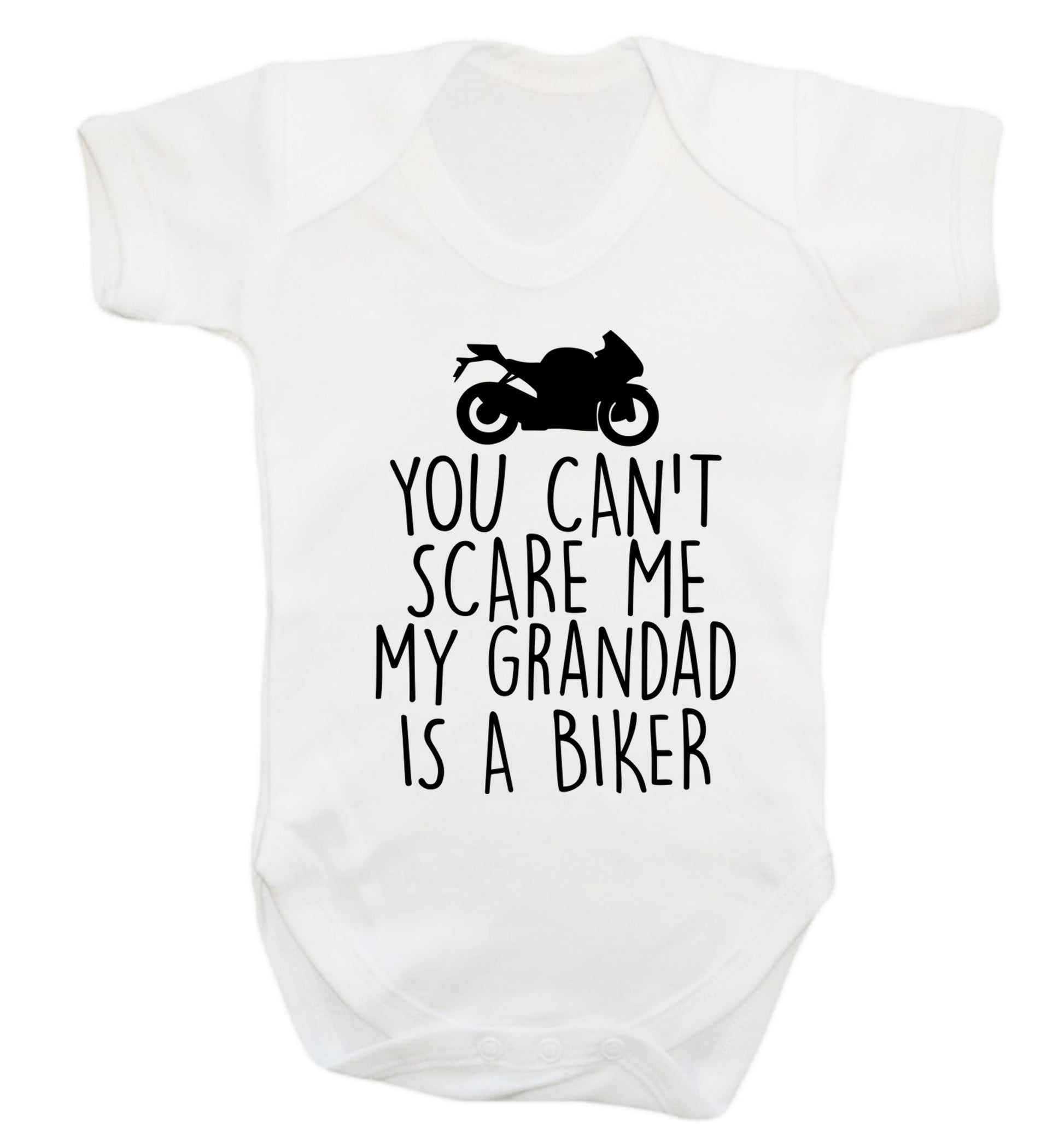 You can't scare me my grandad is a biker Baby Vest white 18-24 months
