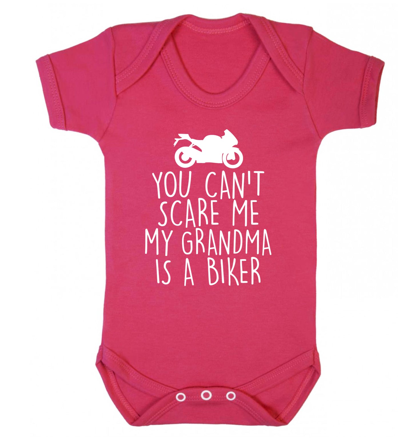 You can't scare me my grandma is a biker Baby Vest dark pink 18-24 months