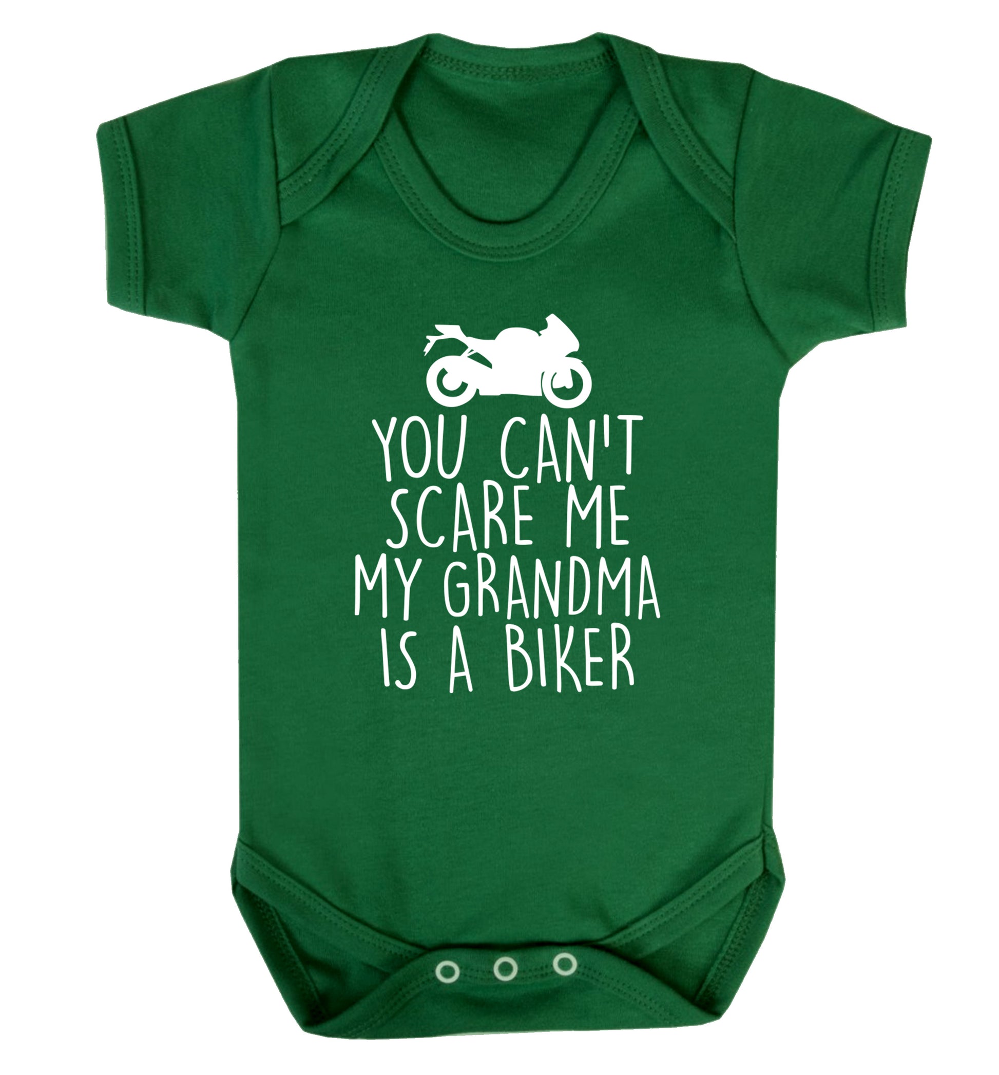 You can't scare me my grandma is a biker Baby Vest green 18-24 months