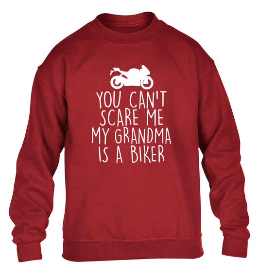 You can't scare me my grandma is a biker children's grey sweater 12-13 Years