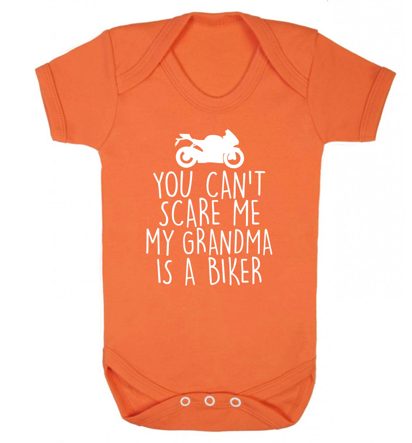 You can't scare me my grandma is a biker Baby Vest orange 18-24 months