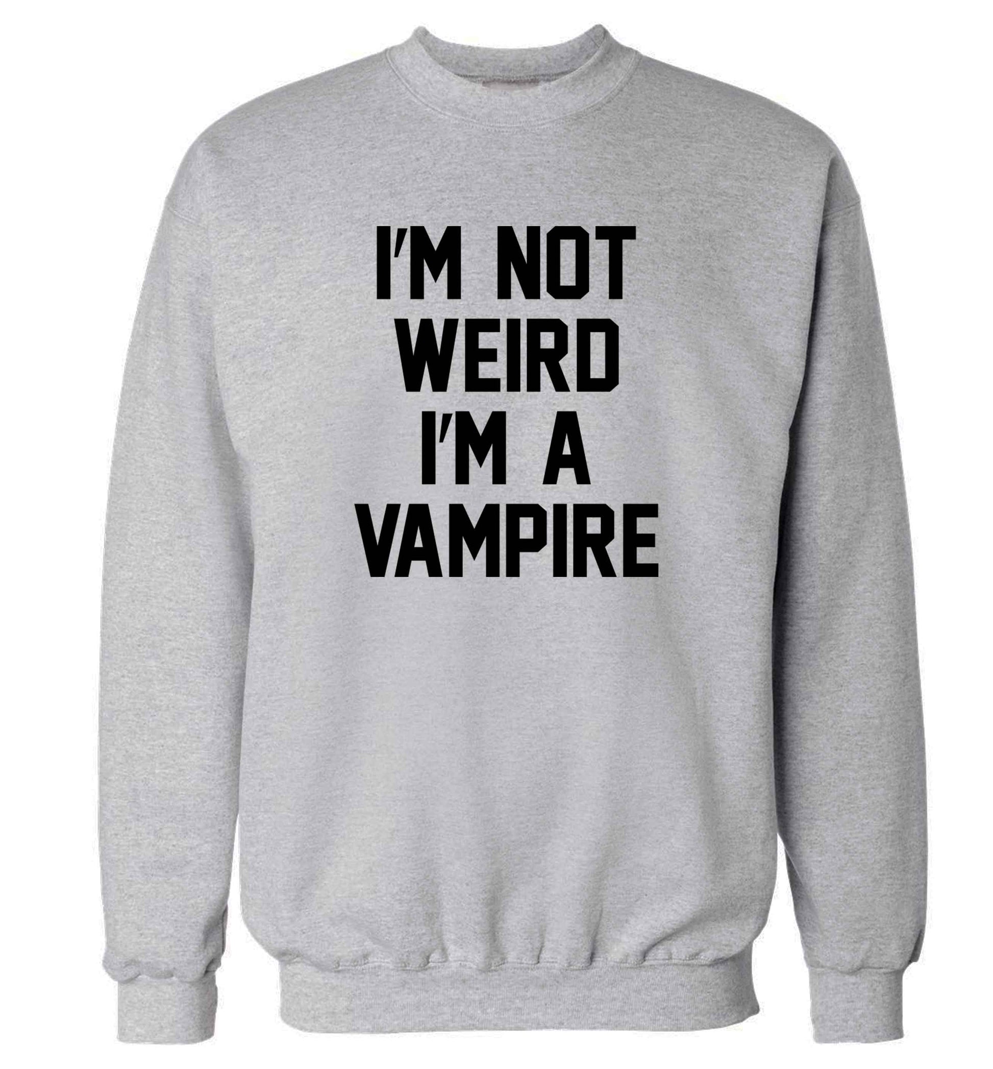 I'm not weird I'm a vampire adult's unisex grey sweater 2XL