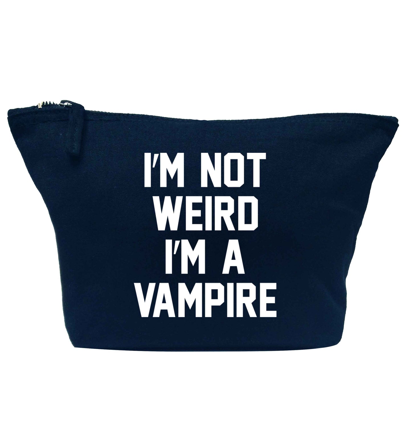 I'm not weird I'm a vampire navy makeup bag