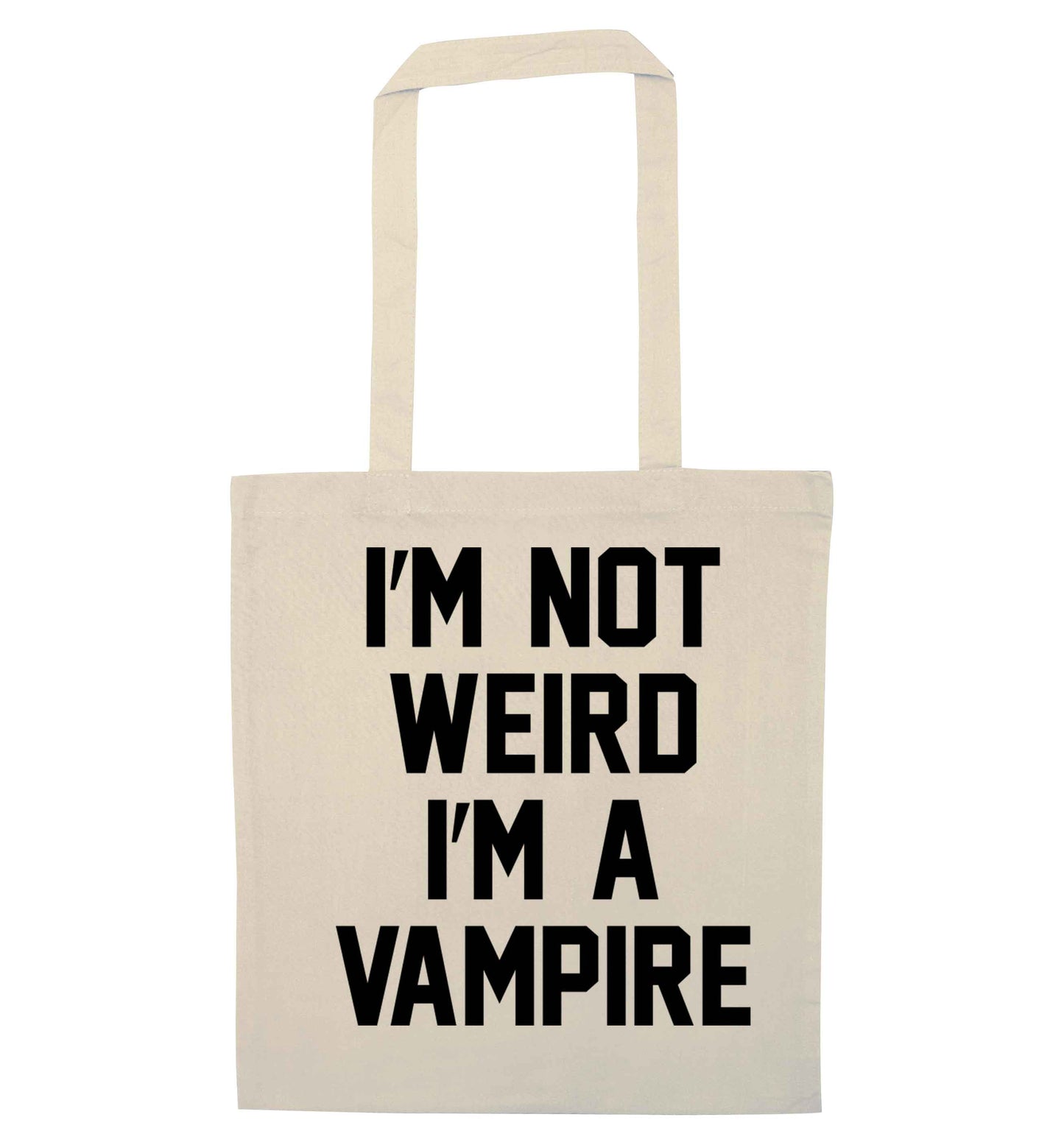 I'm not weird I'm a vampire natural tote bag