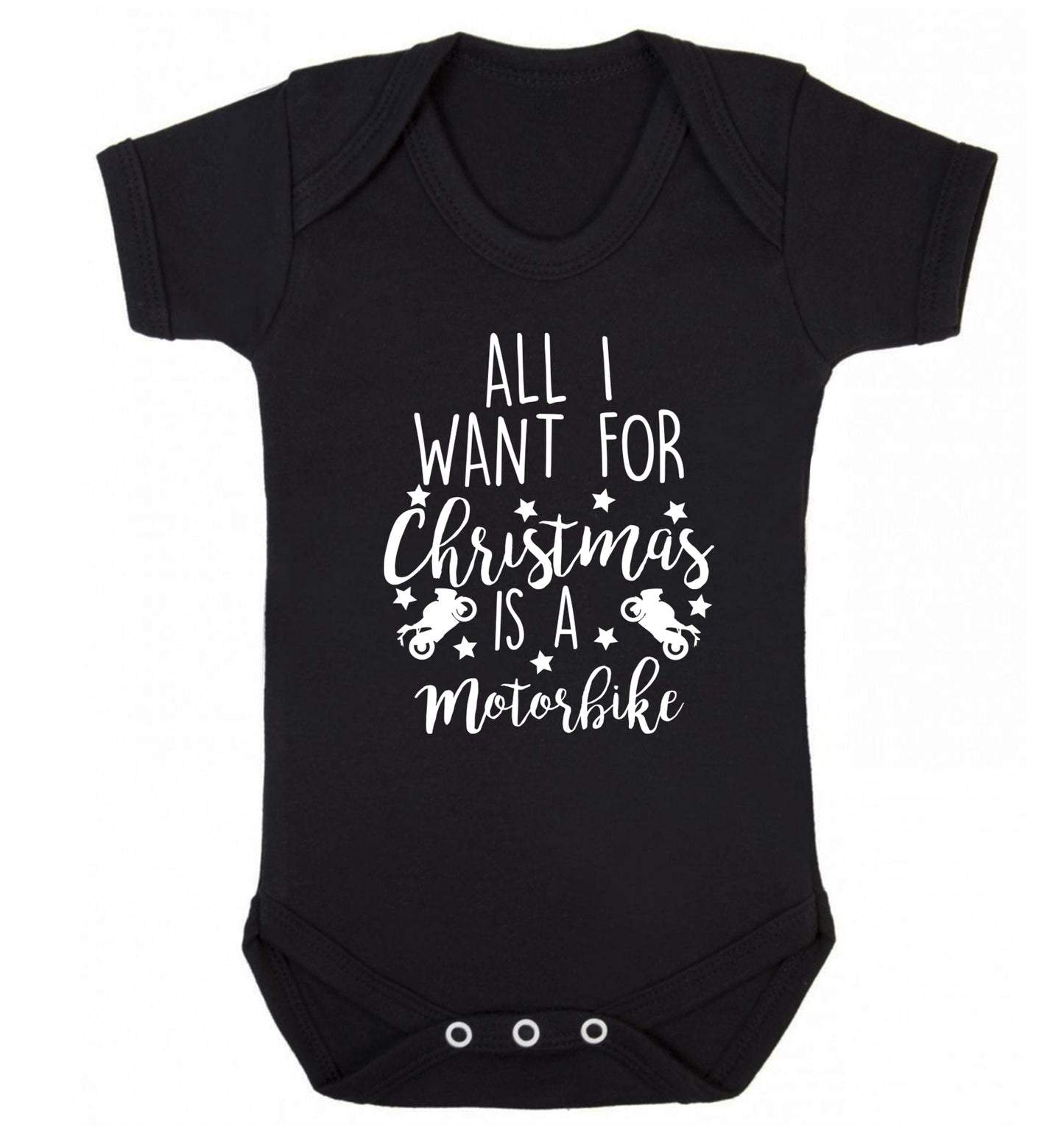 All I want for Christmas is a motorbike Baby Vest black 18-24 months