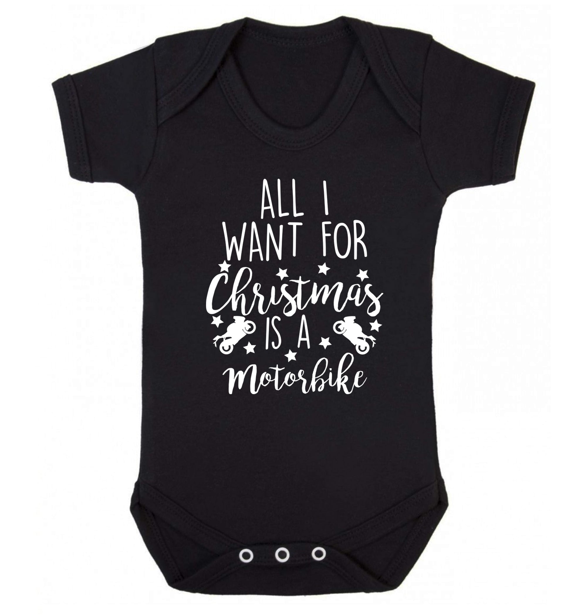 All I want for Christmas is a motorbike Baby Vest black 18-24 months
