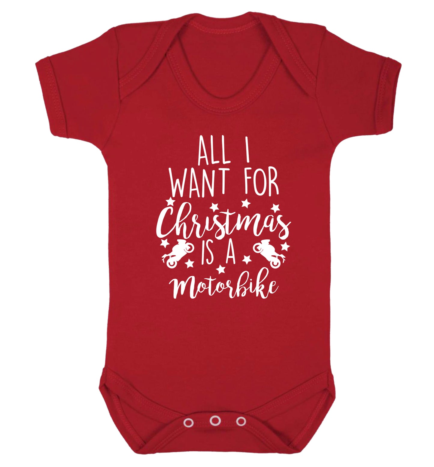 All I want for Christmas is a motorbike Baby Vest red 18-24 months