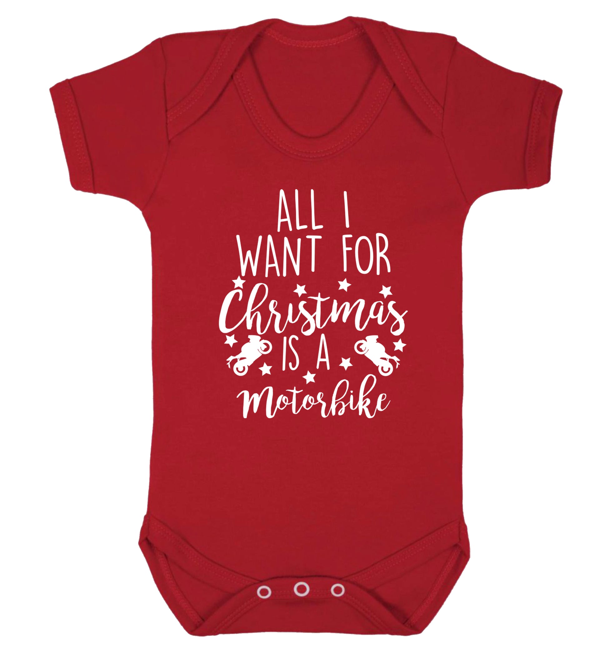 All I want for Christmas is a motorbike Baby Vest red 18-24 months