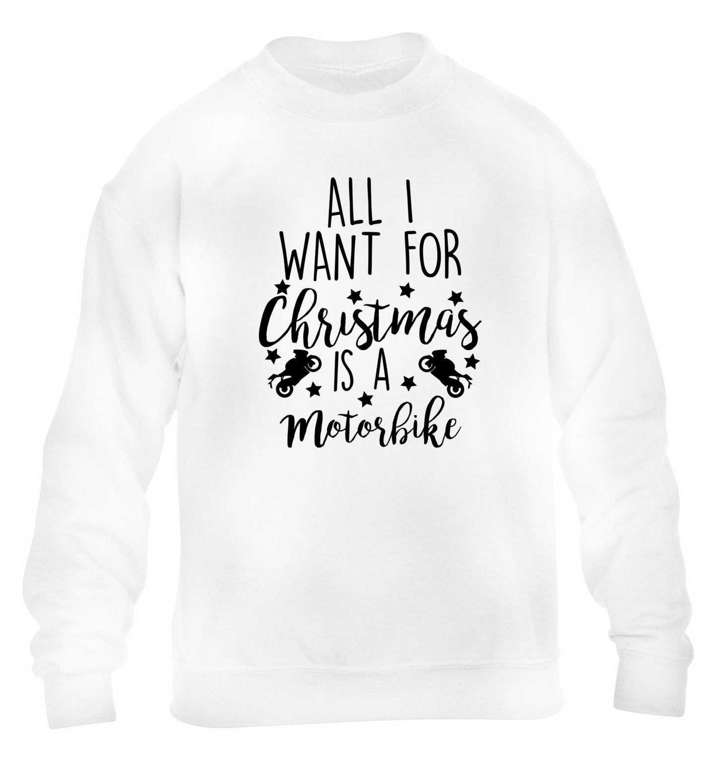 All I want for Christmas is a motorbike children's white sweater 12-13 Years