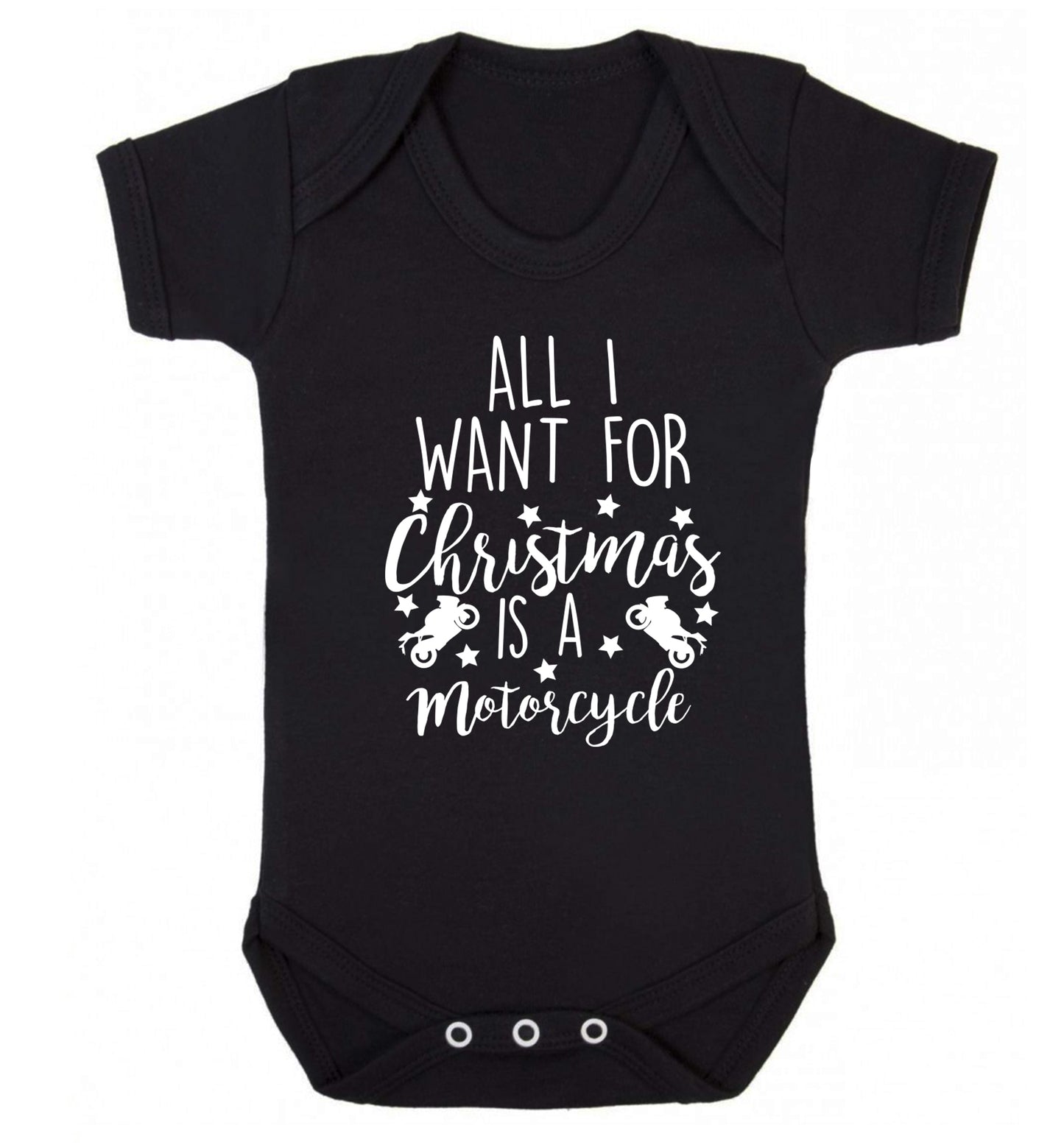 All I want for Christmas is a motorcycle Baby Vest black 18-24 months