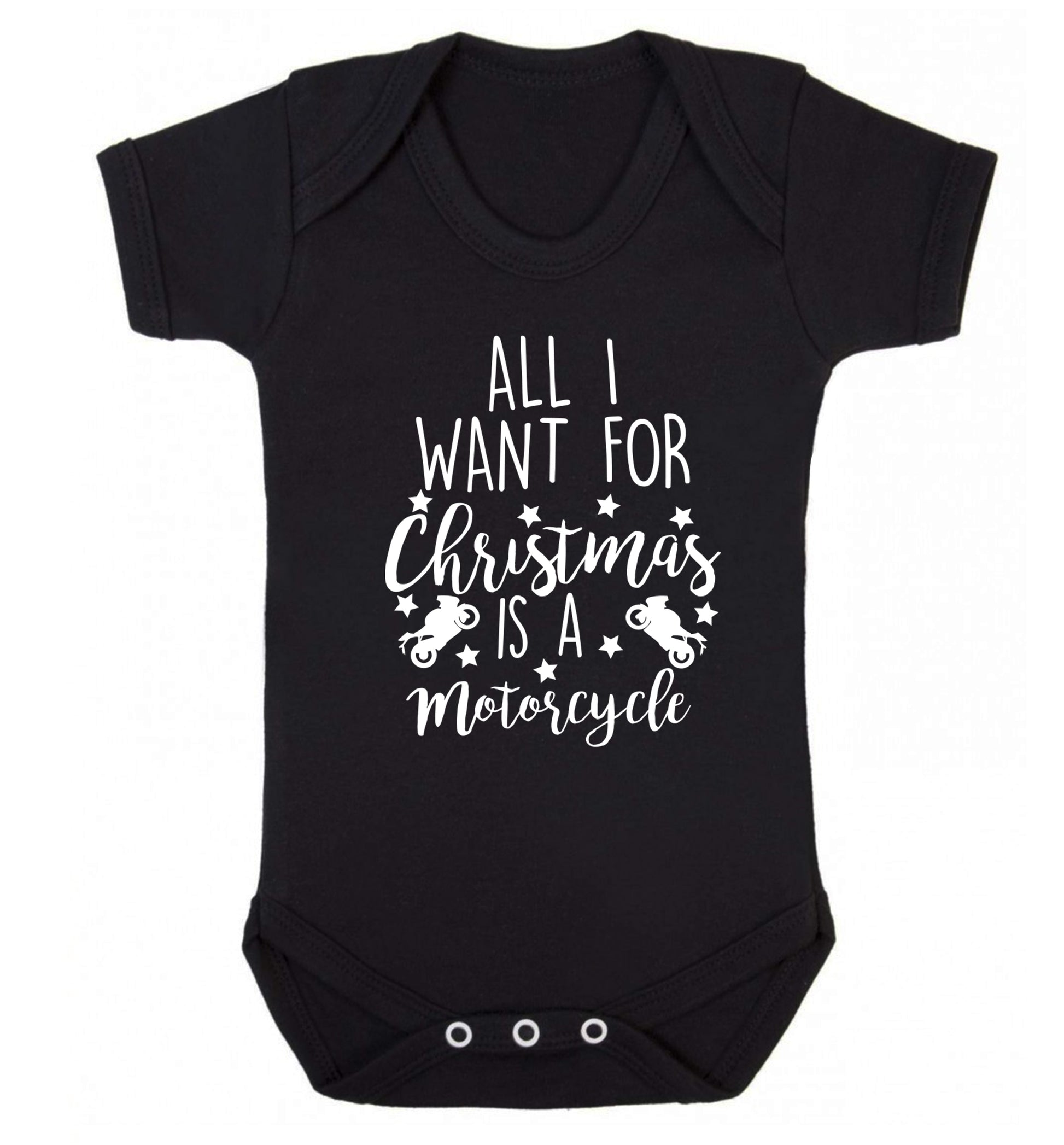 All I want for Christmas is a motorcycle Baby Vest black 18-24 months