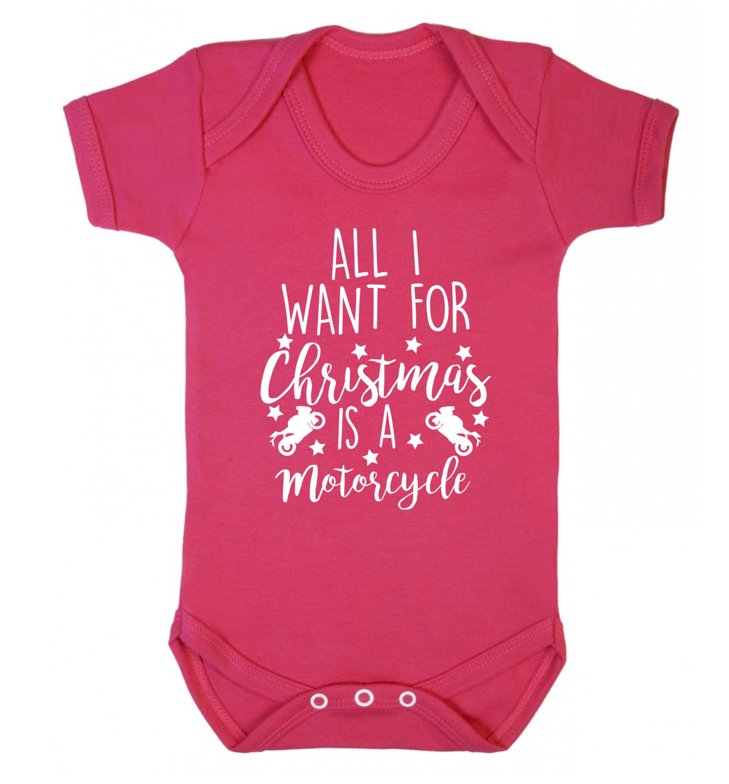 All I want for Christmas is a motorcycle Baby Vest dark pink 18-24 months