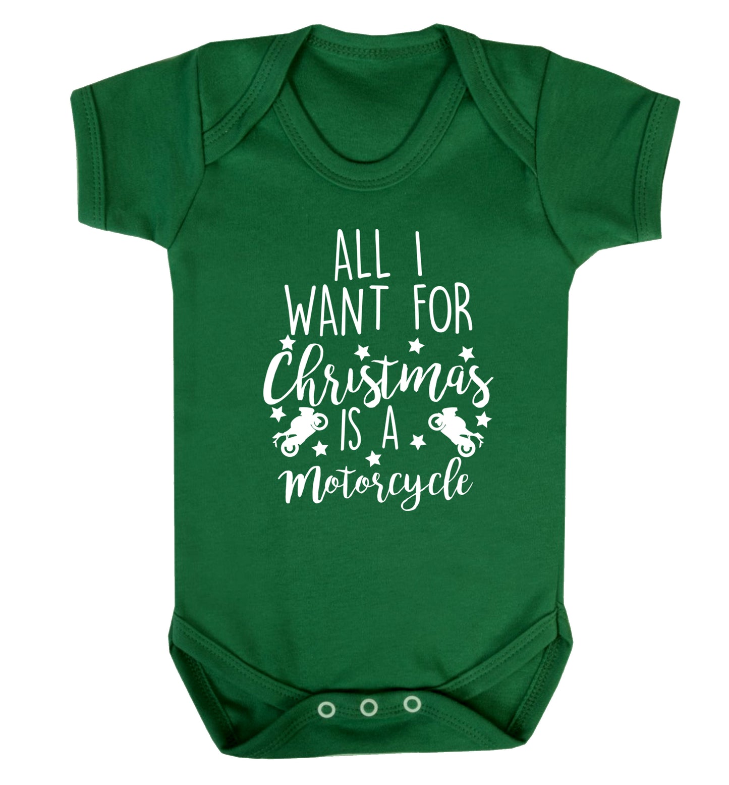 All I want for Christmas is a motorcycle Baby Vest green 18-24 months