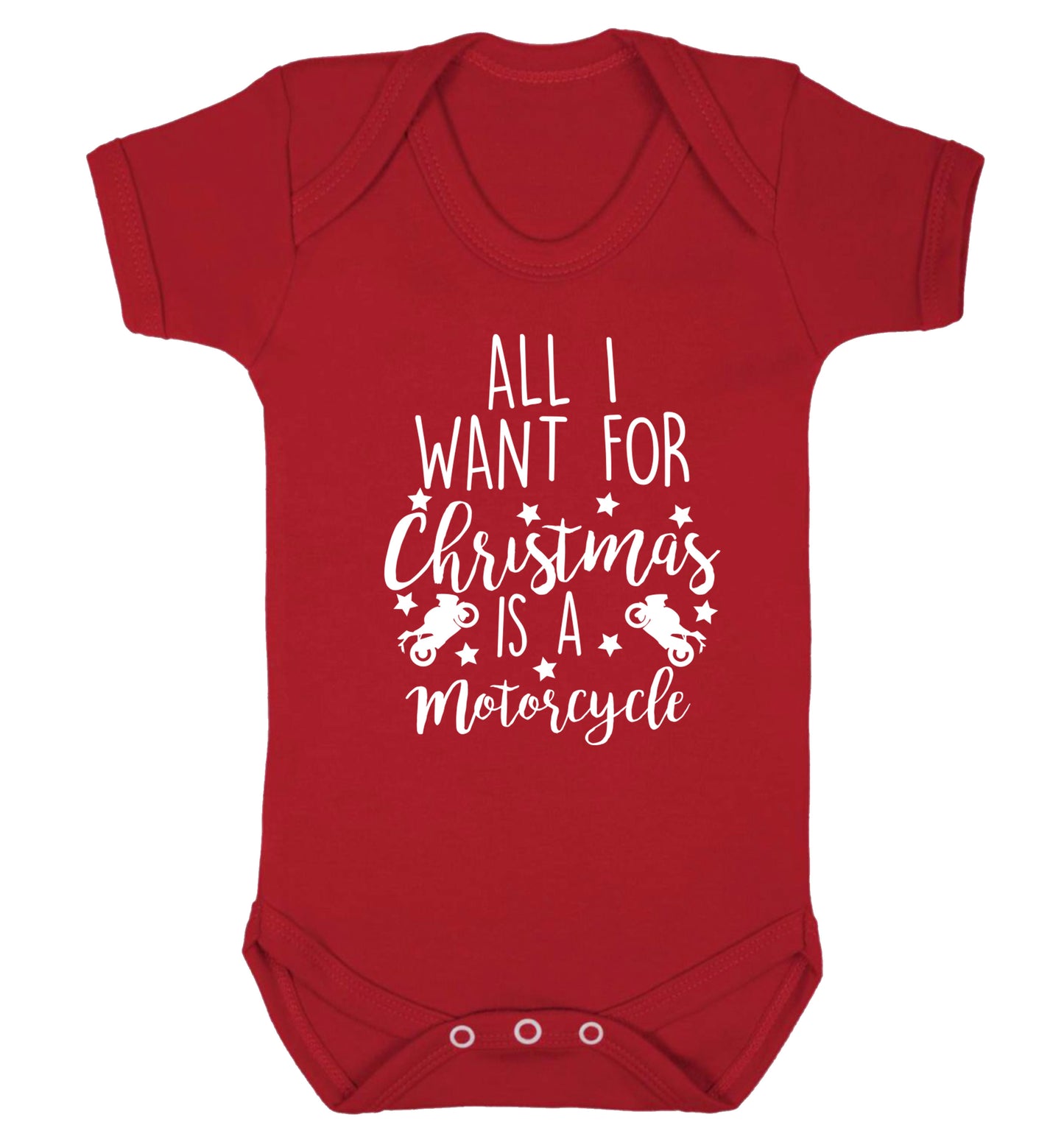 All I want for Christmas is a motorcycle Baby Vest red 18-24 months