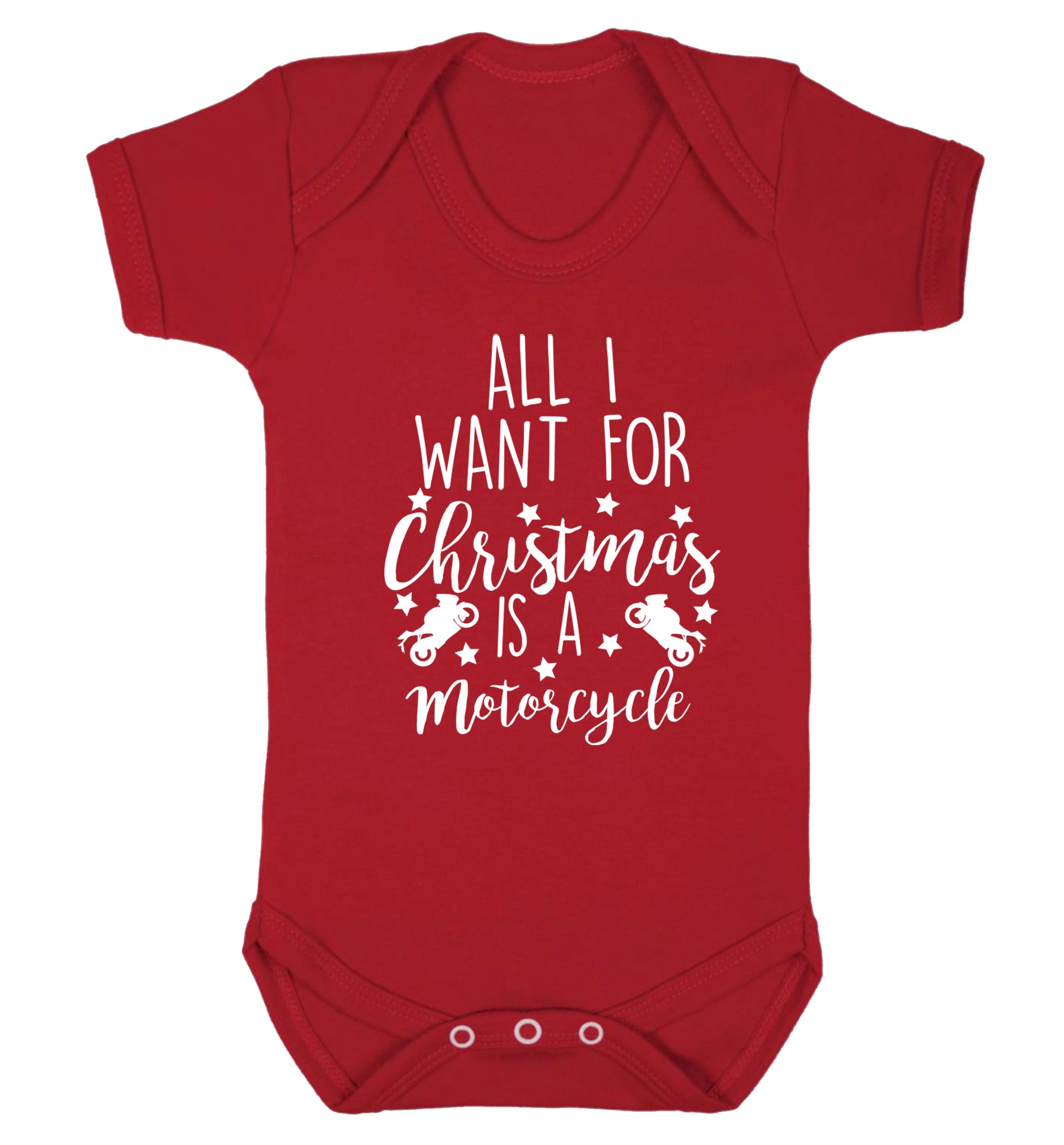 All I want for Christmas is a motorcycle Baby Vest red 18-24 months