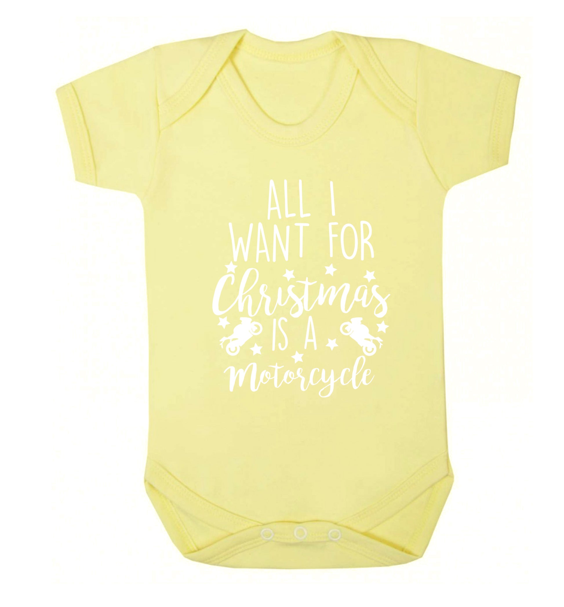All I want for Christmas is a motorcycle Baby Vest pale yellow 18-24 months