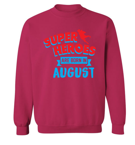 Superheroes are born in August Adult's unisex pink Sweater 2XL