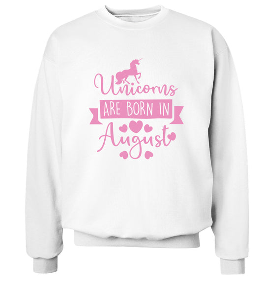 Unicorns are born in August Adult's unisex white Sweater 2XL