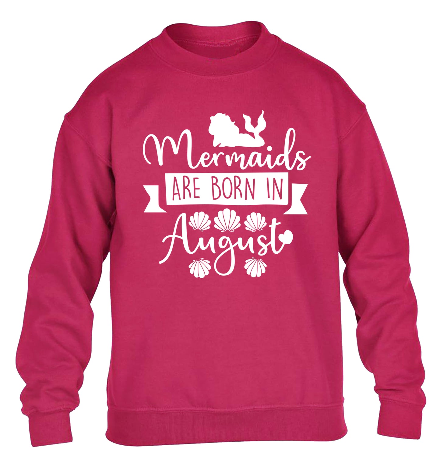 Mermaids are born in August children's pink sweater 12-13 Years