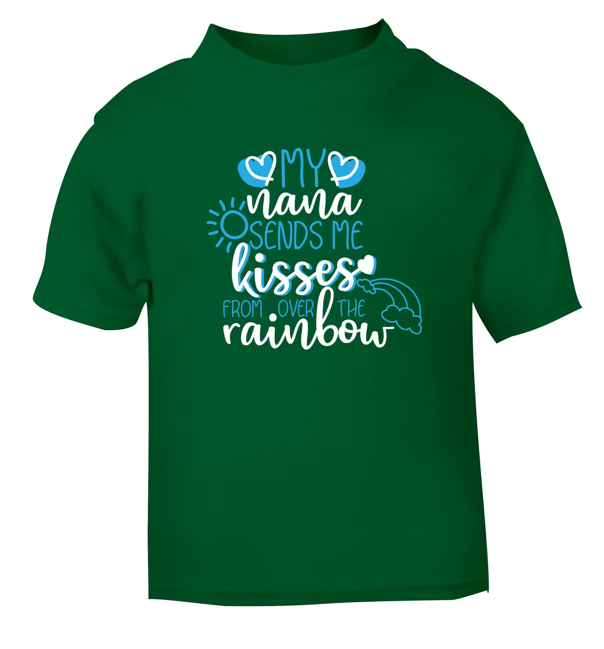 My nana sends me kisses from over the rainbow green Baby Toddler Tshirt 2 Years