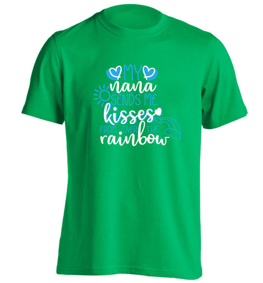 My nana sends me kisses from over the rainbow adults unisex green Tshirt 2XL