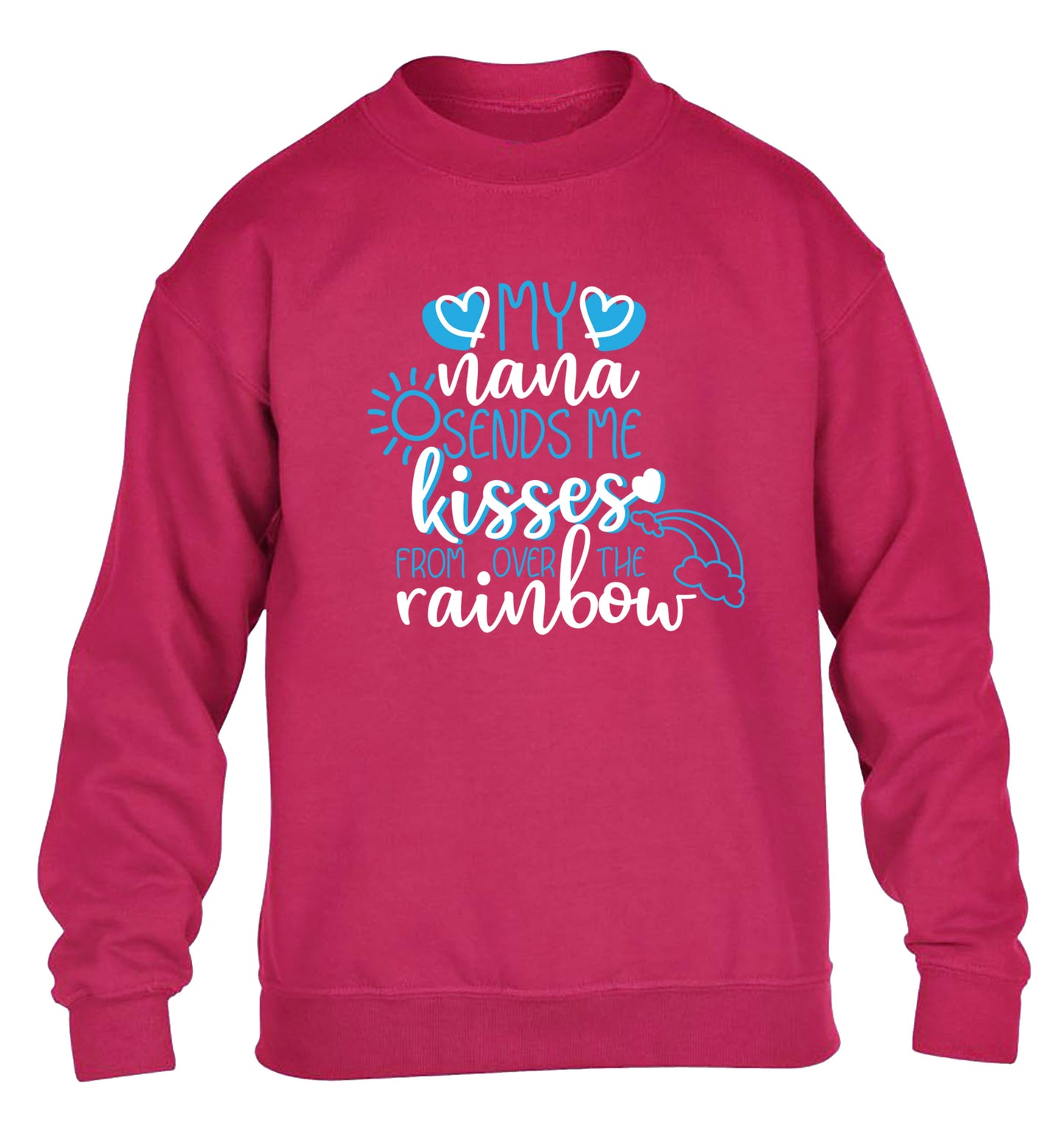 My nana sends me kisses from over the rainbow children's pink sweater 12-13 Years