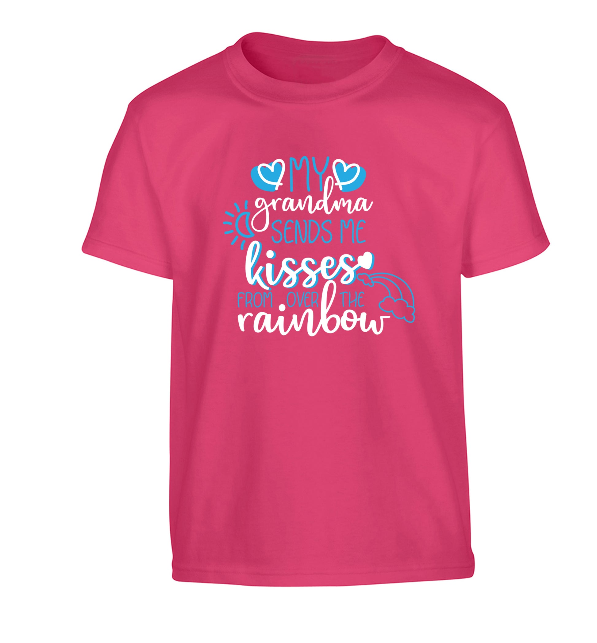 My grandma sends me kisses from over the rainbow Children's pink Tshirt 12-13 Years