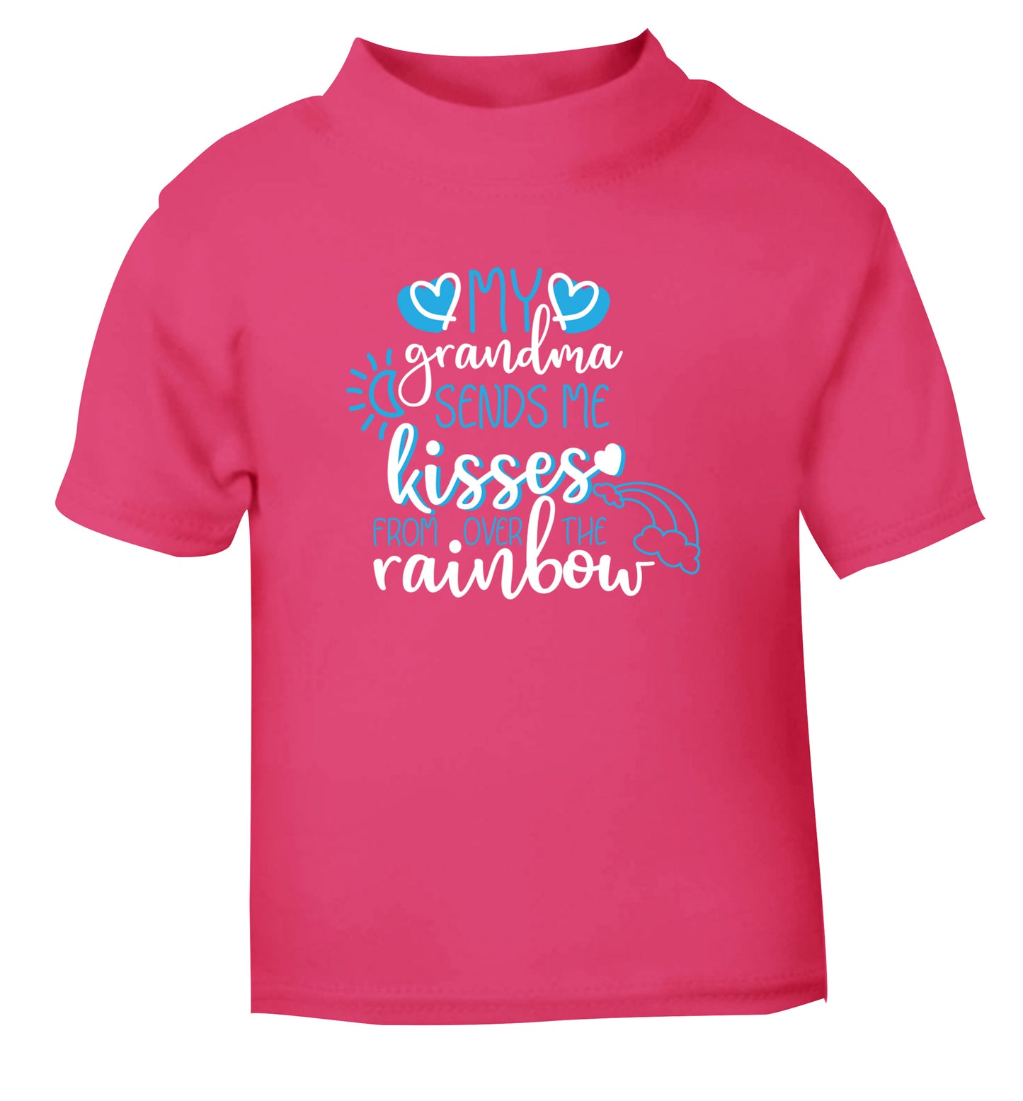 My grandma sends me kisses from over the rainbow pink Baby Toddler Tshirt 2 Years