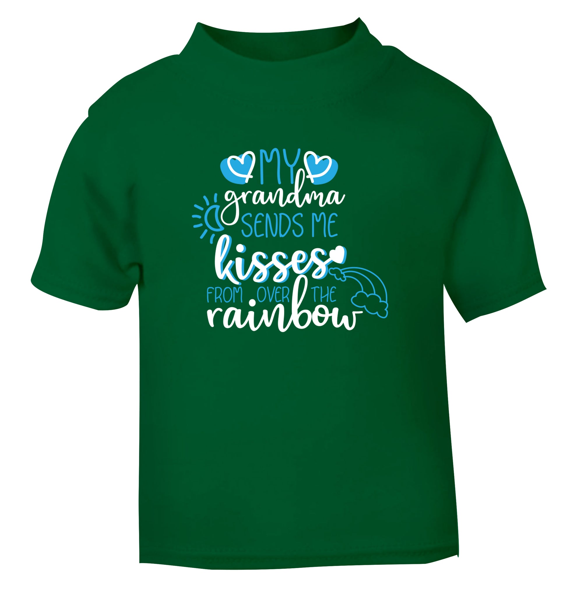 My grandma sends me kisses from over the rainbow green Baby Toddler Tshirt 2 Years