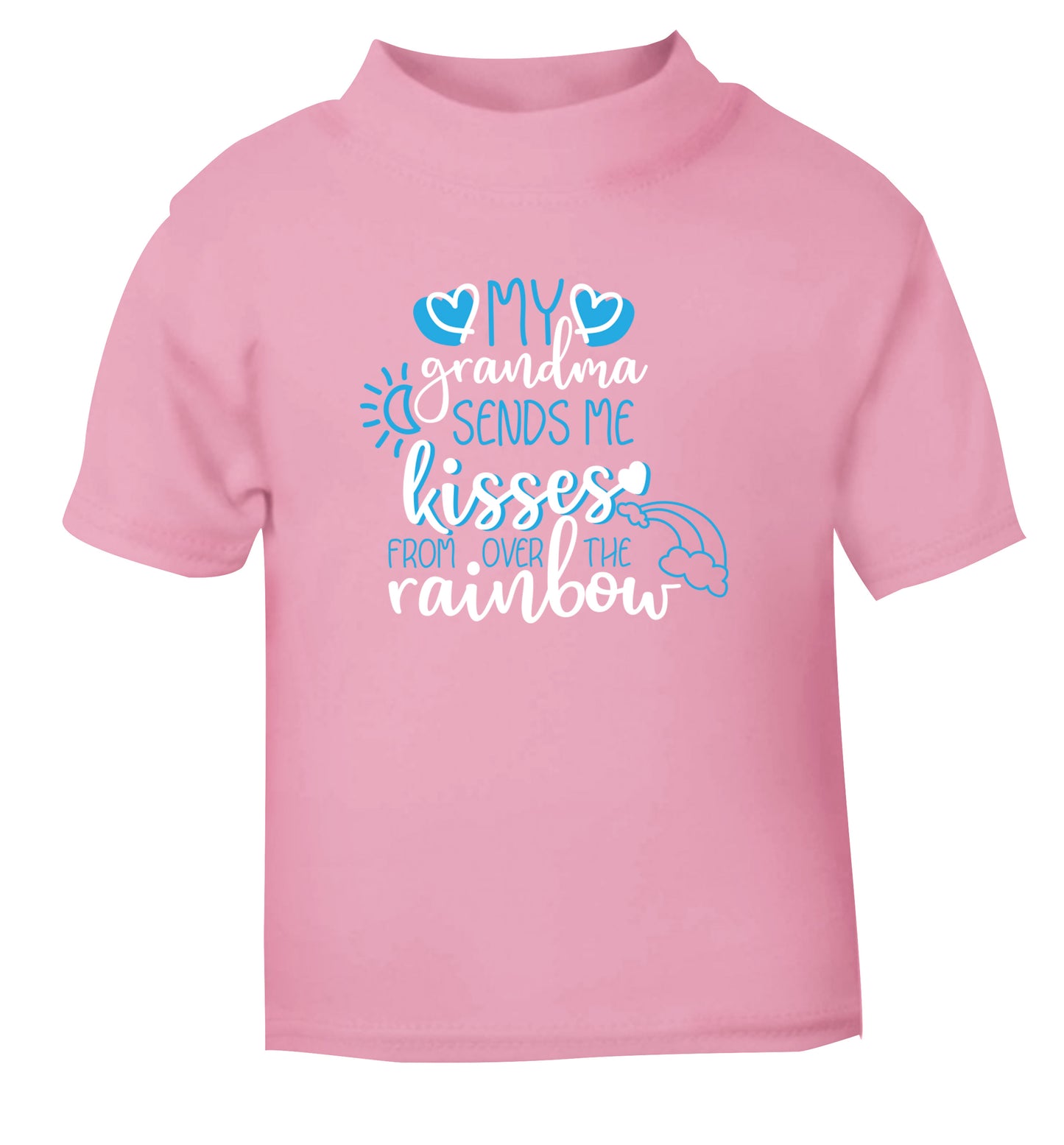 My grandma sends me kisses from over the rainbow light pink Baby Toddler Tshirt 2 Years