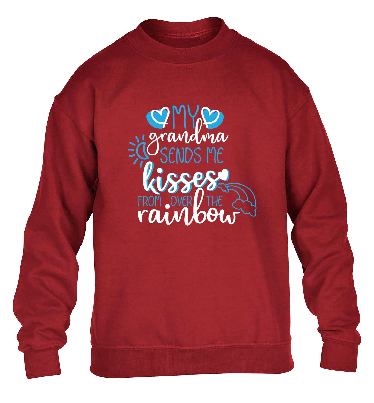 My grandma sends me kisses from over the rainbow children's grey sweater 12-13 Years