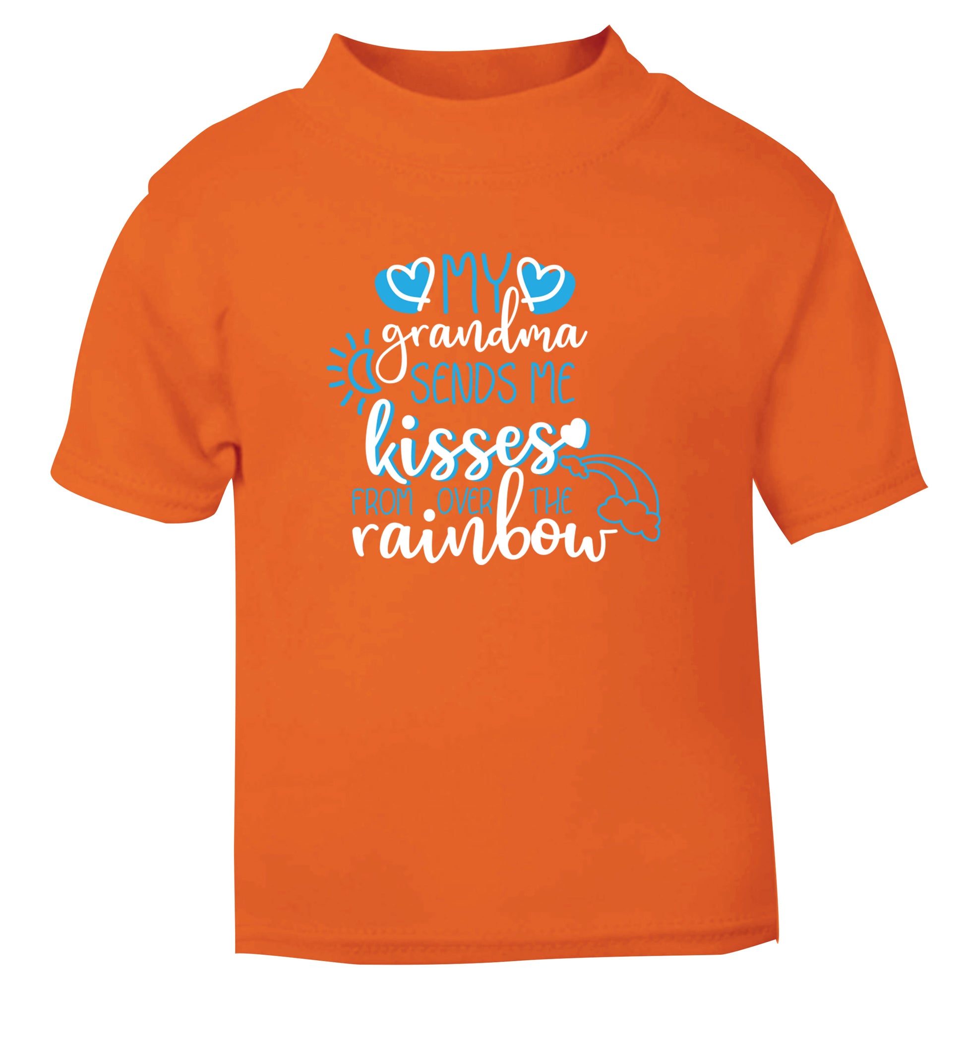 My grandma sends me kisses from over the rainbow orange Baby Toddler Tshirt 2 Years