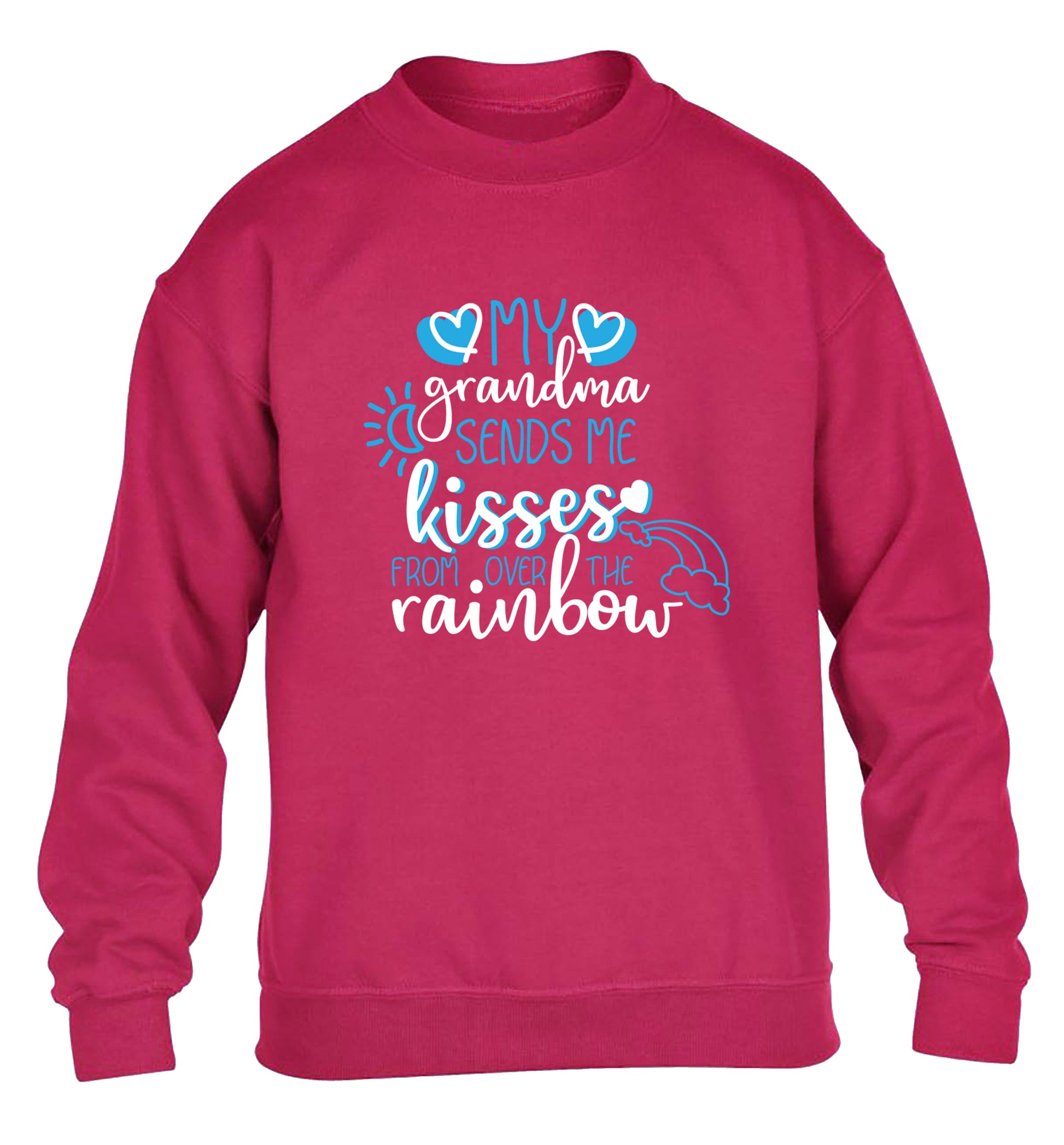 My grandma sends me kisses from over the rainbow children's pink sweater 12-13 Years