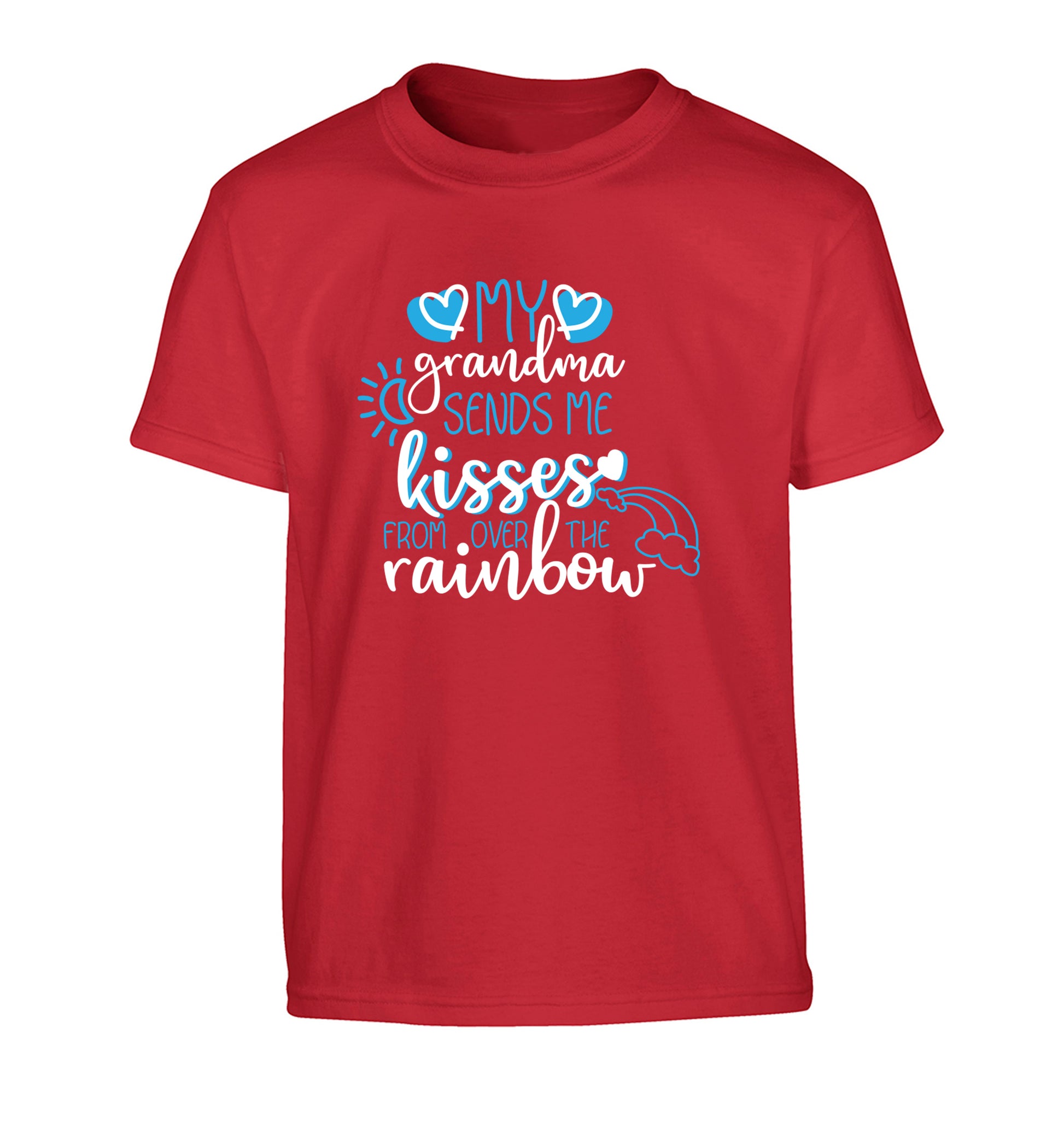My grandma sends me kisses from over the rainbow Children's red Tshirt 12-13 Years