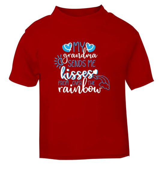 My grandma sends me kisses from over the rainbow red Baby Toddler Tshirt 2 Years