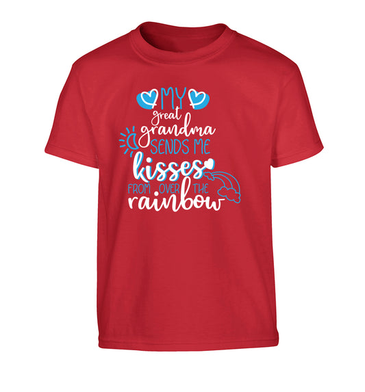 My great grandma sends me kisses from over the rainbow Children's red Tshirt 12-13 Years