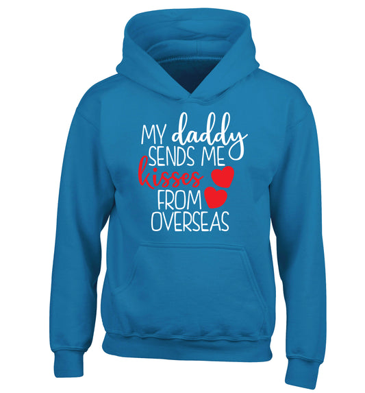 My daddy sends me kisses from overseas children's blue hoodie 12-13 Years