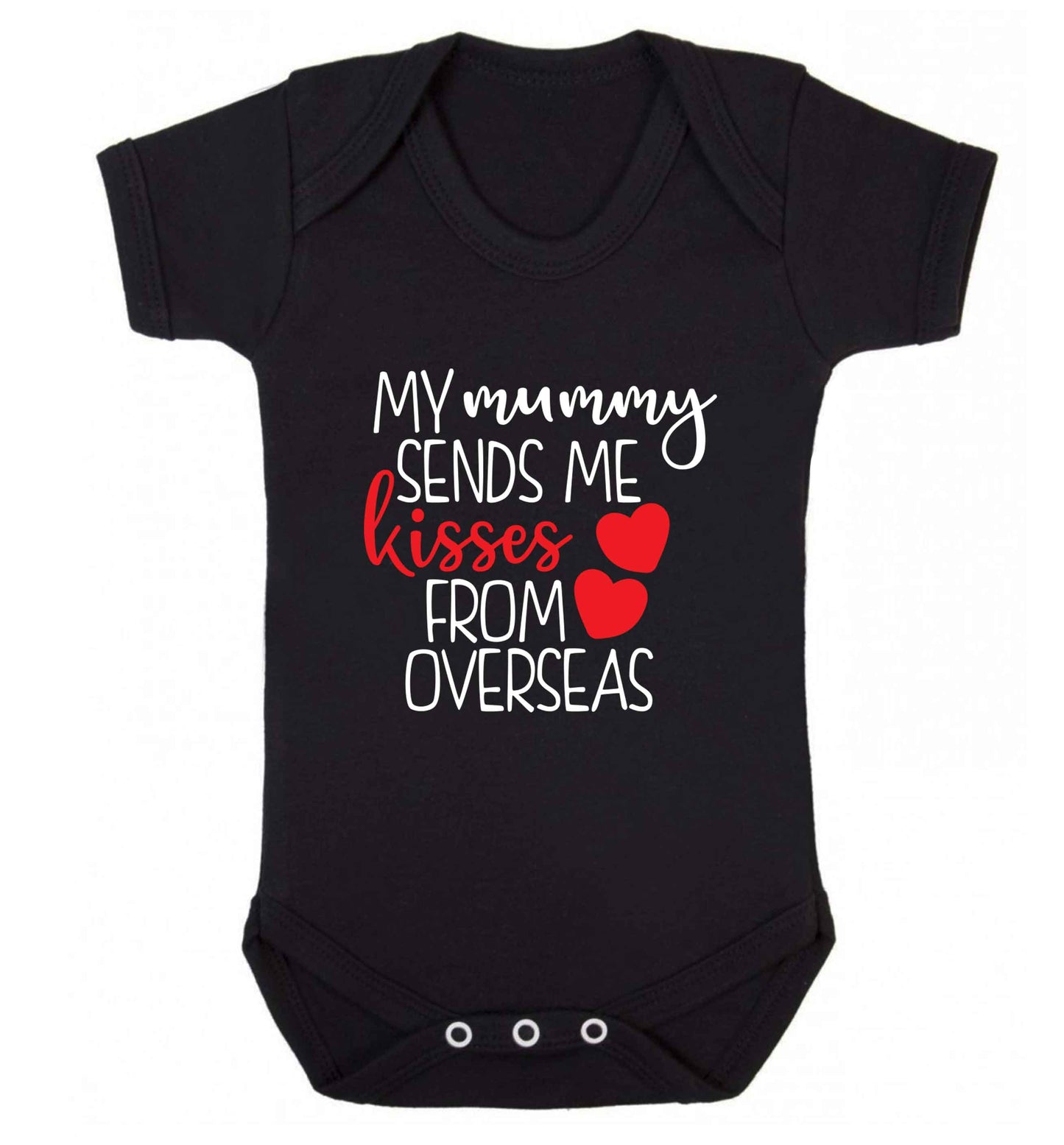 My mummy sends me kisses from overseas baby vest black 18-24 months