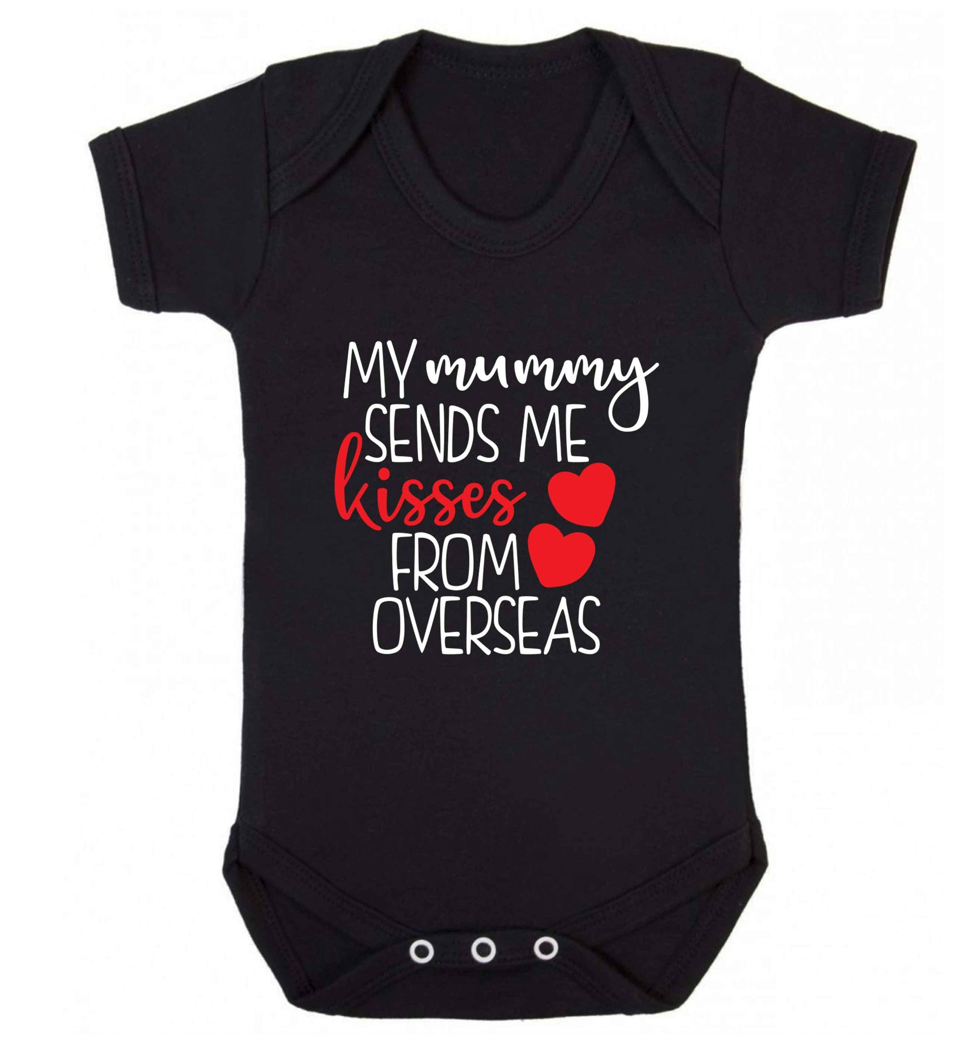 My mummy sends me kisses from overseas baby vest black 18-24 months